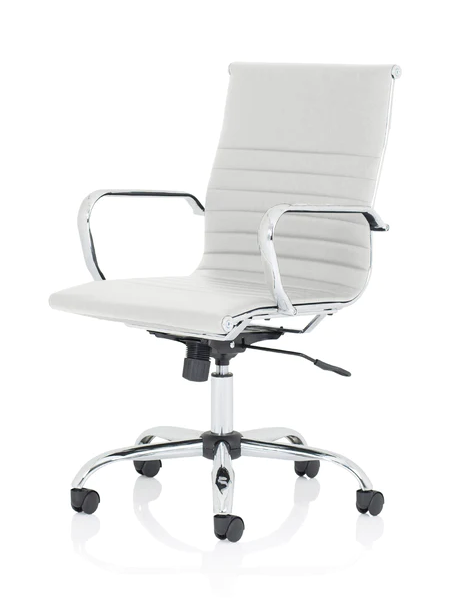 Nola Medium Back Modern Office Chair - Black or White Option